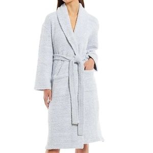 Barefoot Dreams Unisex Long Wrap Cozy Robe, Color: Heather Ocean/White, Size: 1